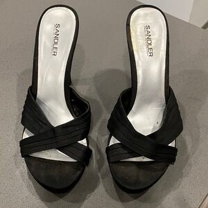 Sandler Black Crisscross Mules